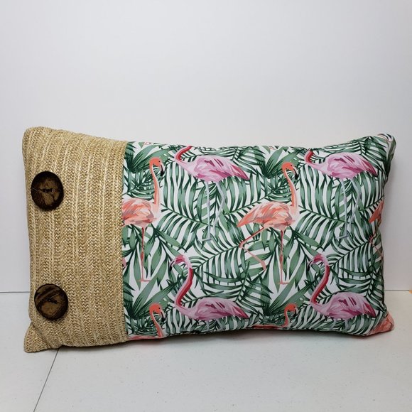 Always Home Oblong Throw Pillow Flamingo Print - Picture 5 of 8